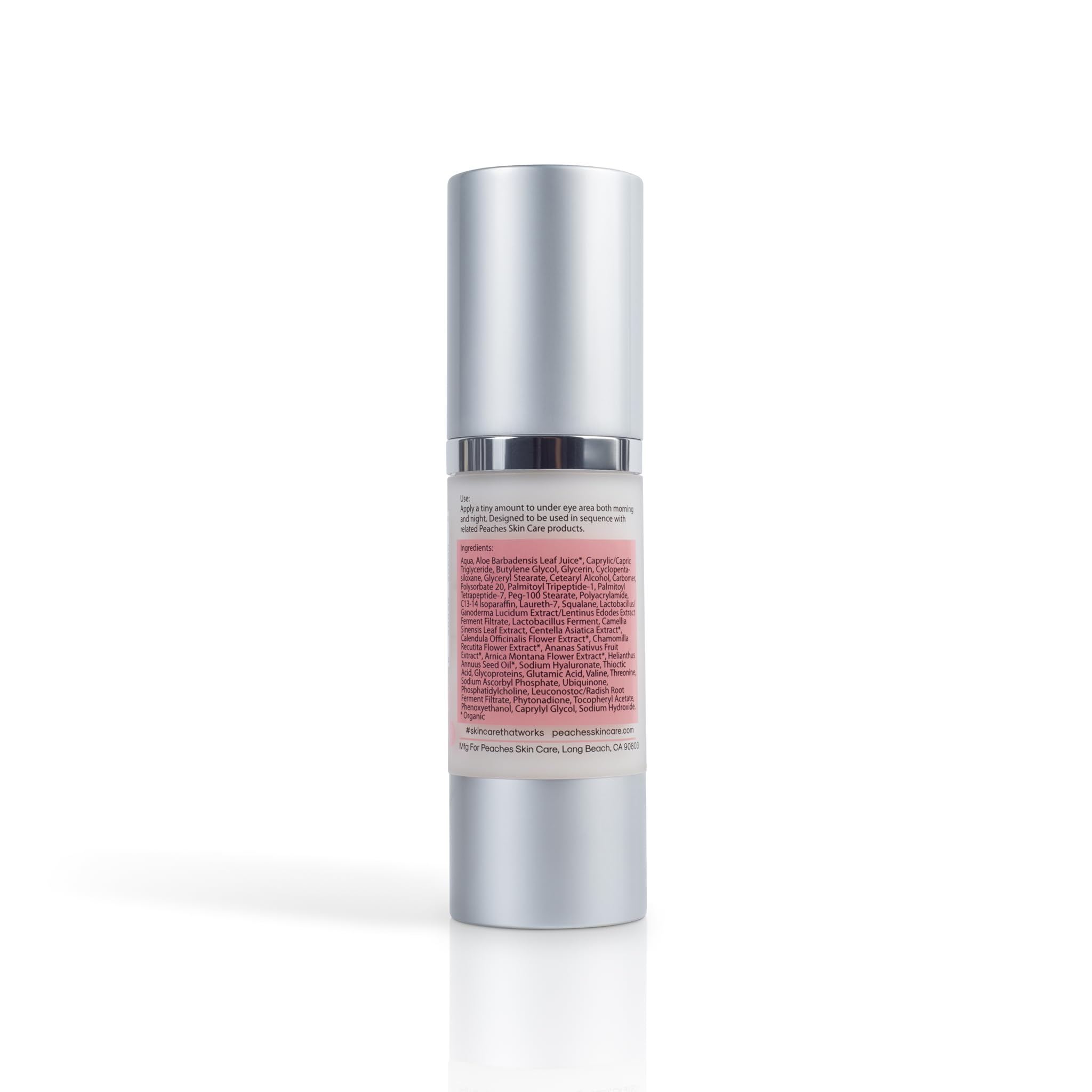 Peaches Skin Care Under Eye Cream – Target Puffiness, Dark Circles & Bags (Vegan)