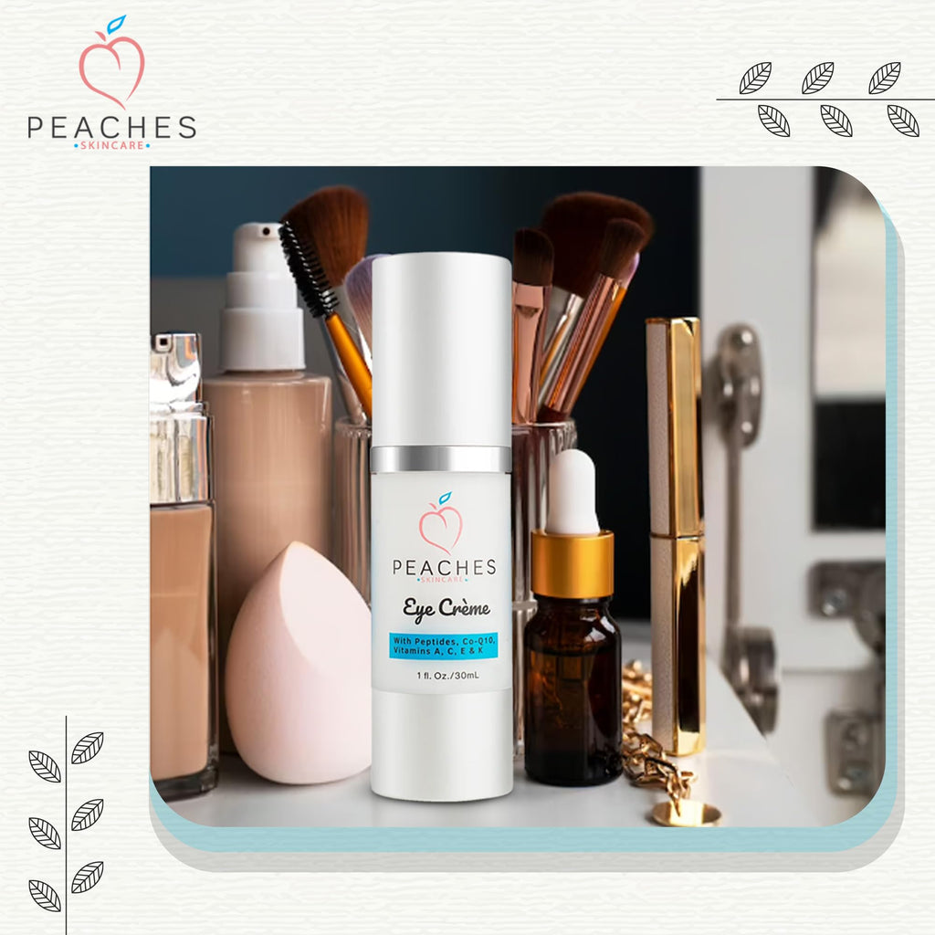 Peaches Skin Care Under Eye Cream – Target Puffiness, Dark Circles & Bags (Vegan)