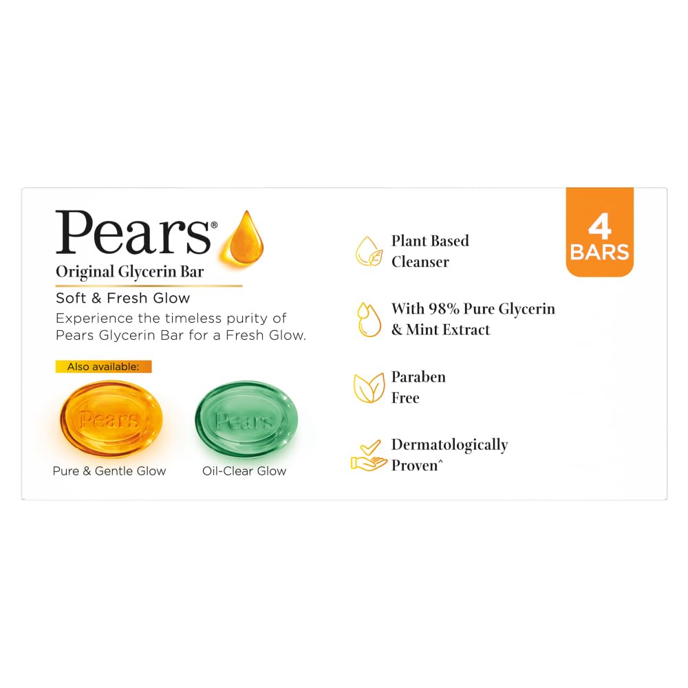 Pears Soft and Fresh Bathing Bar 125g | Buy 3 Get 1 Free
