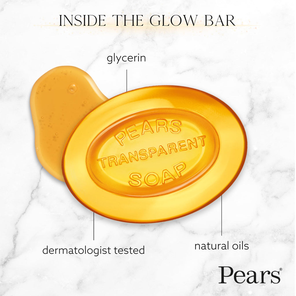Pears Soap 3-Pack – Pure Glycerin Bars with Mint, Lemon & Oils (4.4 oz each)