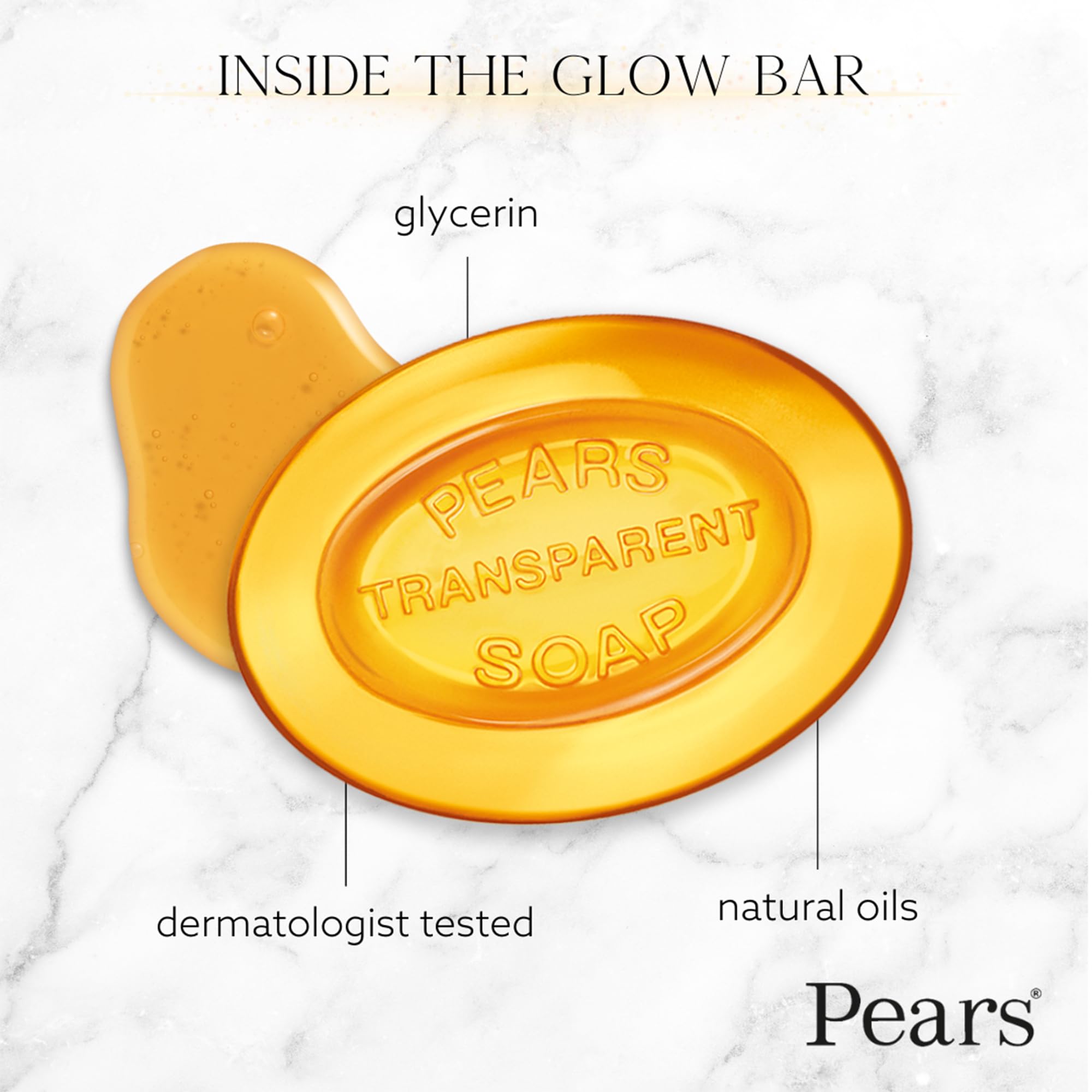 Pears Soap 3-Pack – Pure Glycerin Bars with Mint, Lemon & Oils (4.4 oz each)