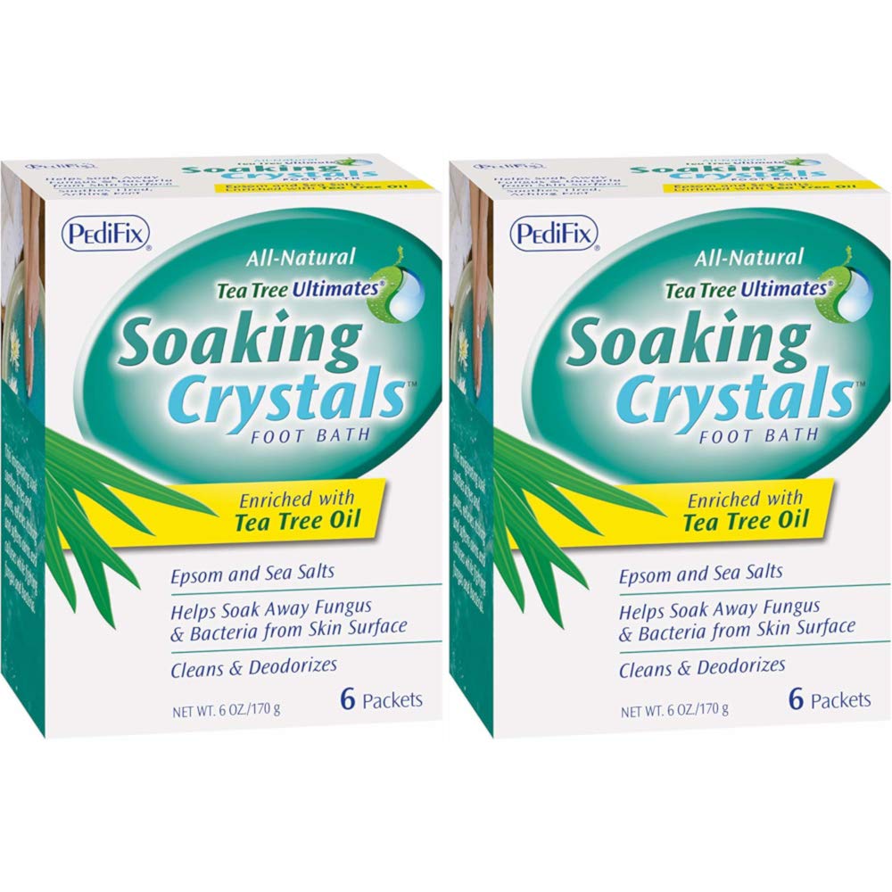 Pedifix Tea Tree Ultimates Soaking Crystals Foot Bath – 6 Packets Each, Pack of 2