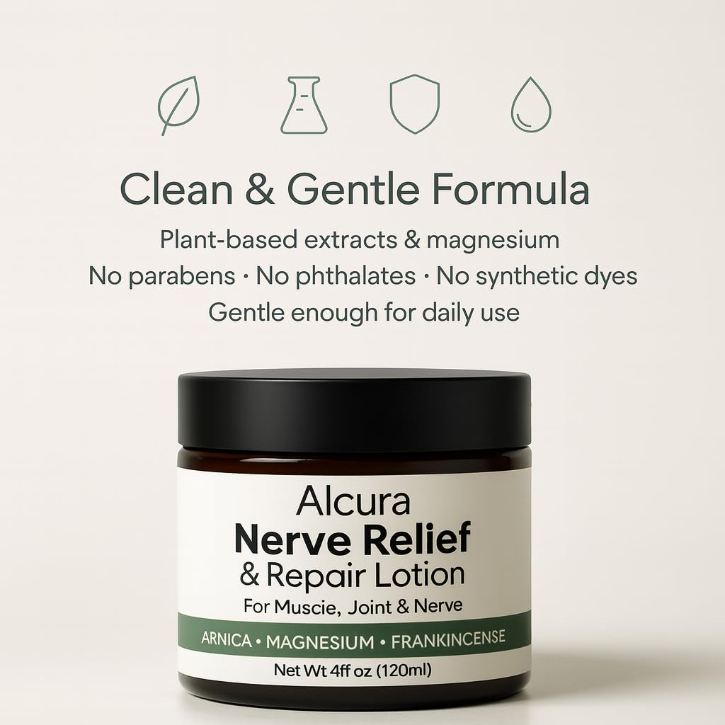 Peehss Alcura Nerve Cream – Arnica & Magnesium for Daily Nerve Comfort, 4 oz