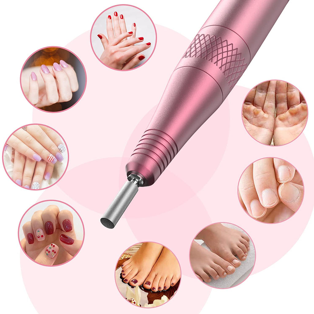 PEL-CAS Cordless Electric Nail Drill Kit – 20000RPM, 5 Speeds, LCD Display, 11 Attachments
