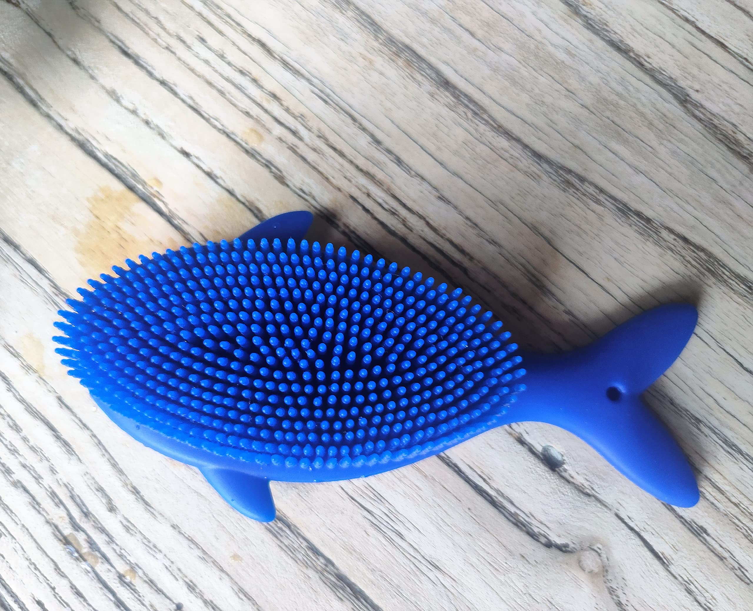 Penepico Premium Sensory Brush for Kids and Autism – Soft Silicone Body Scrubber, 2-in-1 Bath Brush (Whale-Blue)