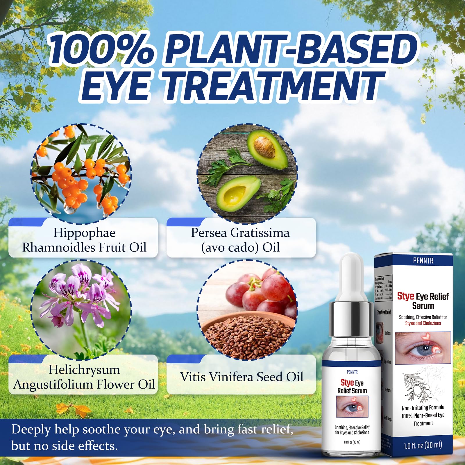 PENNTR Stye Eye Treatment Serum for Chalazion & Blepharitis – Sea Buckthorn, Helichrysum, Avocado Oil (1 Fl Oz)