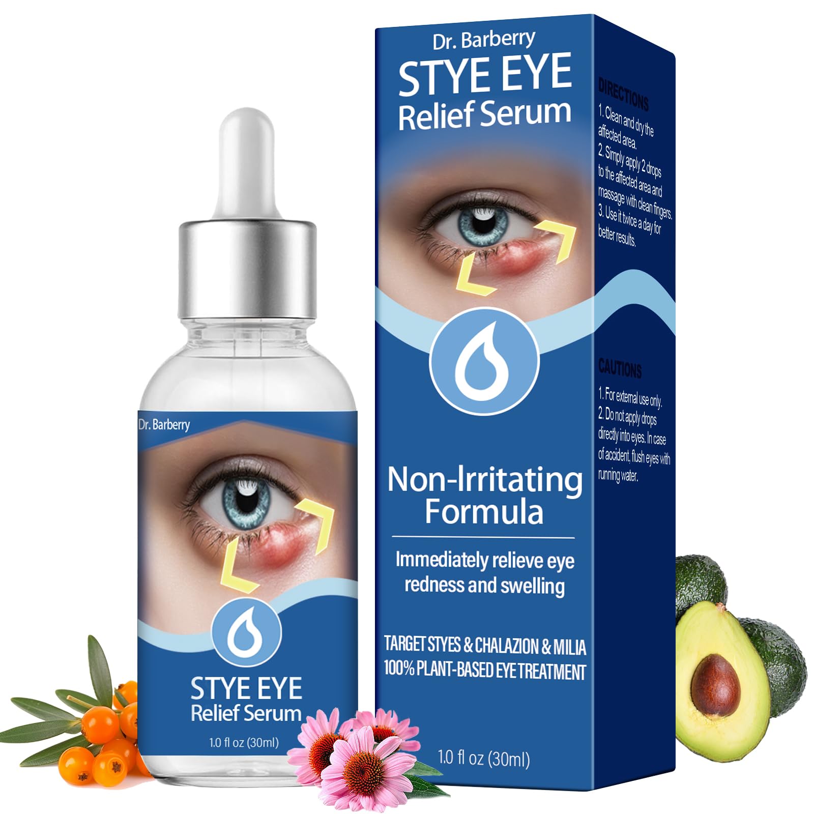 PENNTR Stye Eye Drops - Target Chalazions & Blepharitis, Non-Irritating Eye Treatment with Hippophae Rhamnoides & Avocado Oil (1 Fl. Oz)