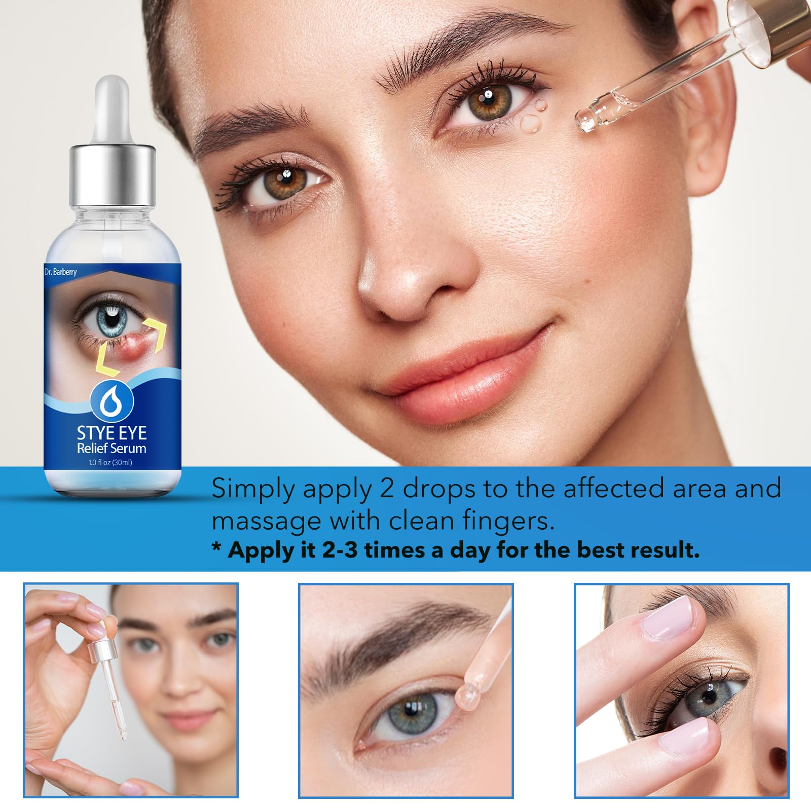 PENNTR Stye Eye Drops - Target Chalazions & Blepharitis, Non-Irritating Eye Treatment with Hippophae Rhamnoides & Avocado Oil (1 Fl. Oz)