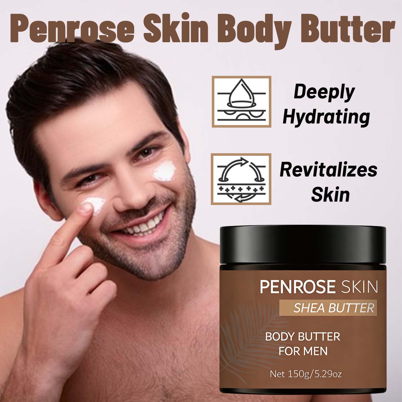 Penrose Skin Body Butter for Men – All-Day Hydration, Long-Lasting Fragrance, Non-Greasy (1 PCS)