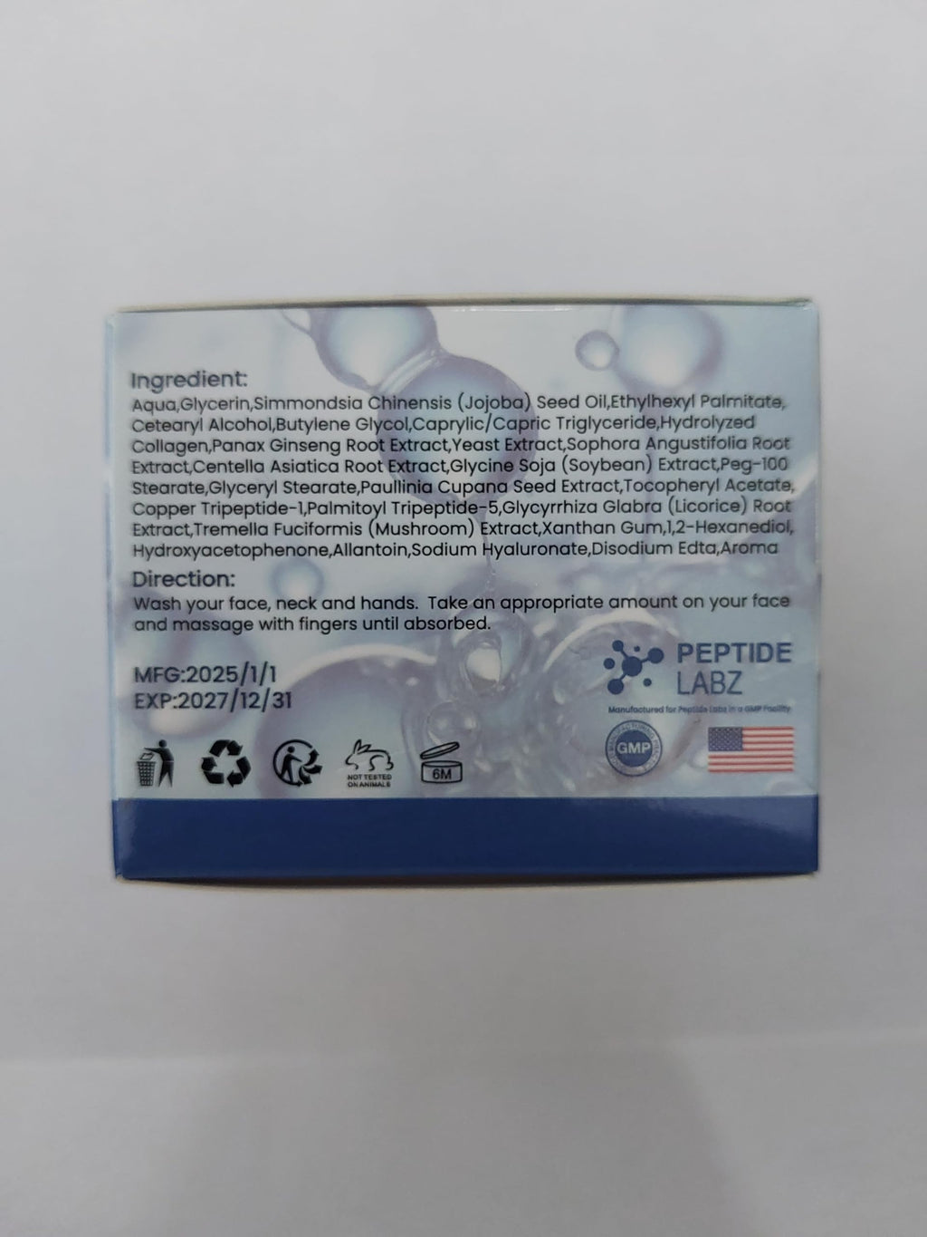 PeptideLabz Copper Peptide Face Cream – Firming, Repair, and Hydration (1.7 oz)