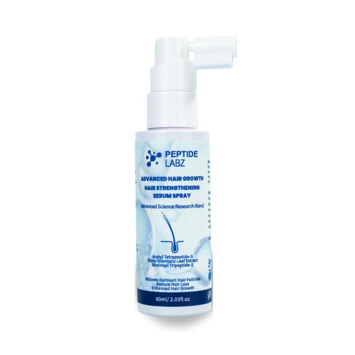 PeptideLabz Hair Growth Serum Spray – Acetyl Tetrapeptide-3, Biotinoyl Tripeptide-1, Caffeine, Licorice Root Extract