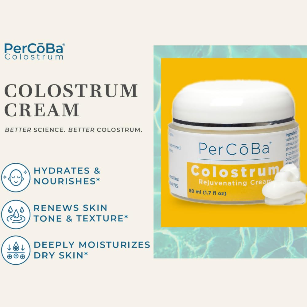 PERCOBA Colostrum Face Cream – Rejuvenating, Non-Greasy Formula for Face, Neck & Hands