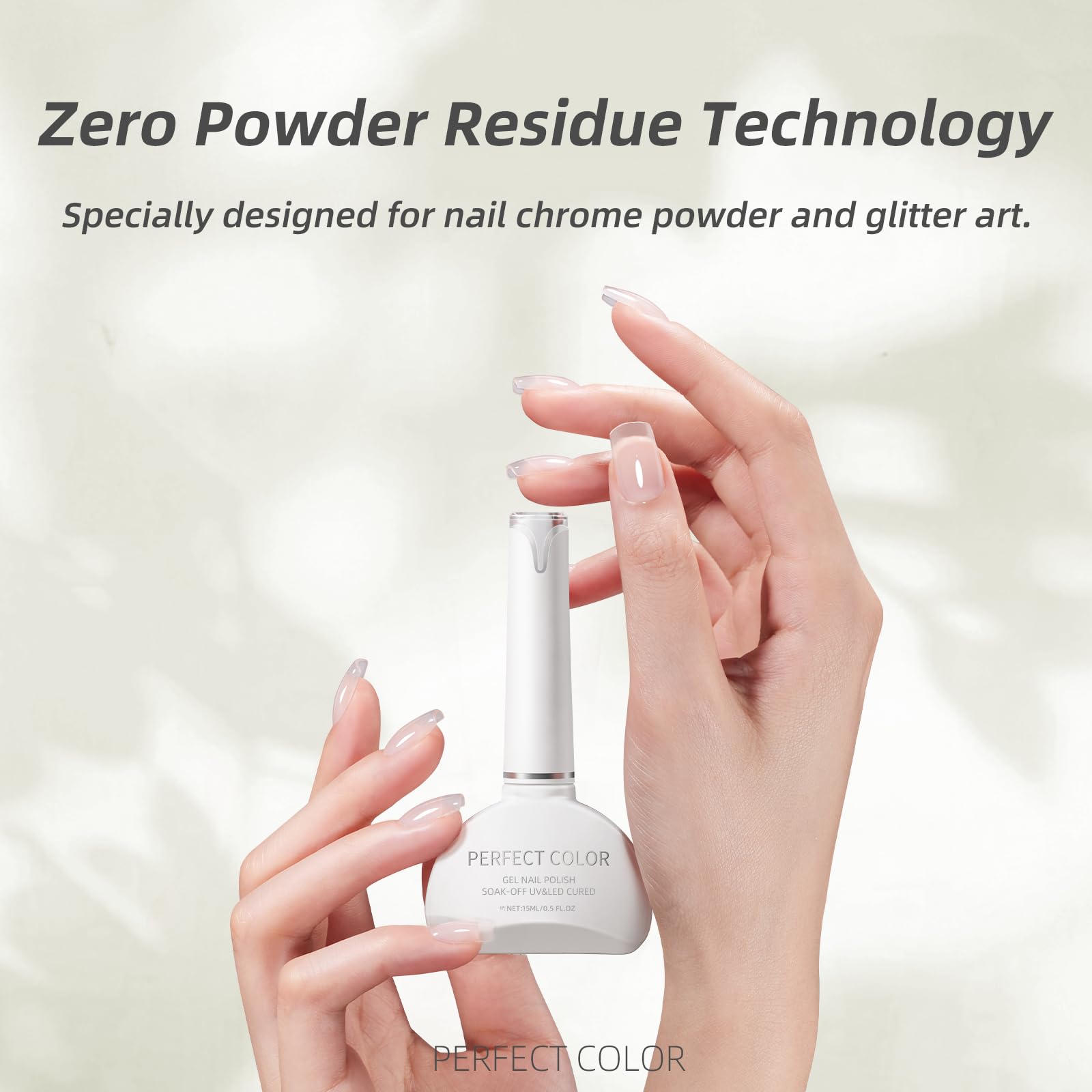 PERFECT COLOR Chrome-Proof Matte Top Coat | UV/LED Cured Gel Nail Polish 0.5 fl oz