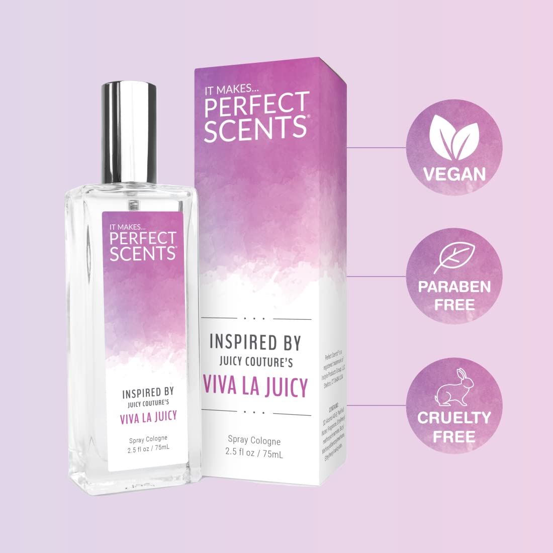 Perfect Scents Viva La Juicy Inspired EDT for Women – Vegan, Paraben Free, Cruelty Free, 2.5 fl oz