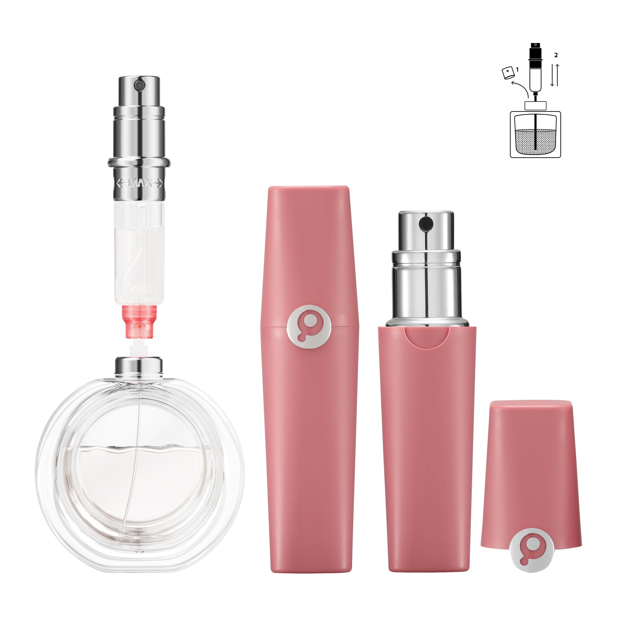 Perfume Pod ATOM Refillable Perfume Atomizer (ATOM01, Pink) – Travel-Ready