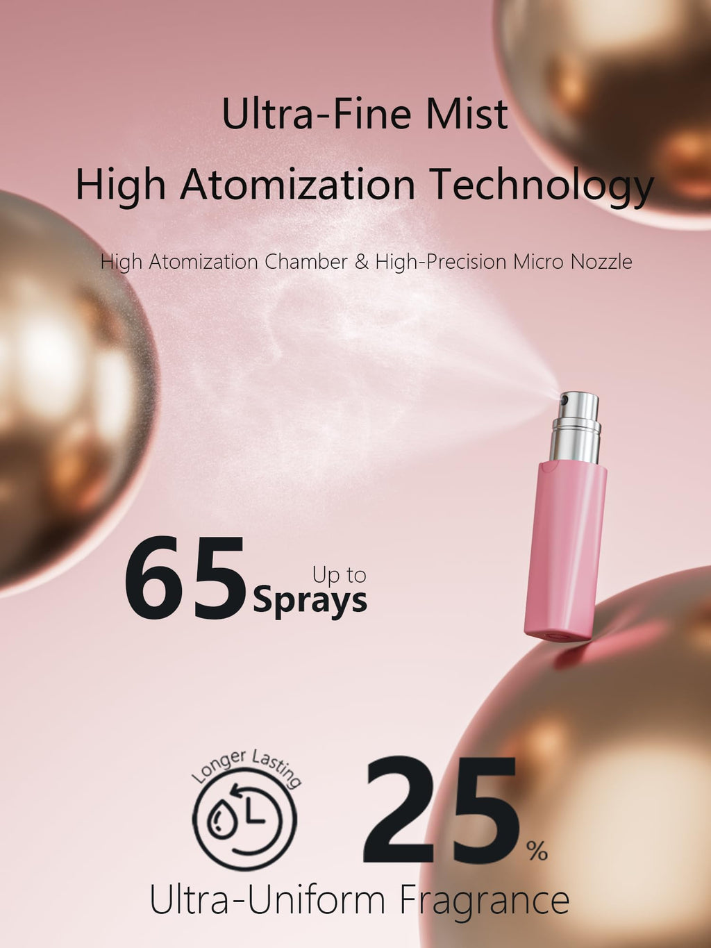 Perfume Pod ATOM Refillable Perfume Atomizer (ATOM01, Pink) – Travel-Ready