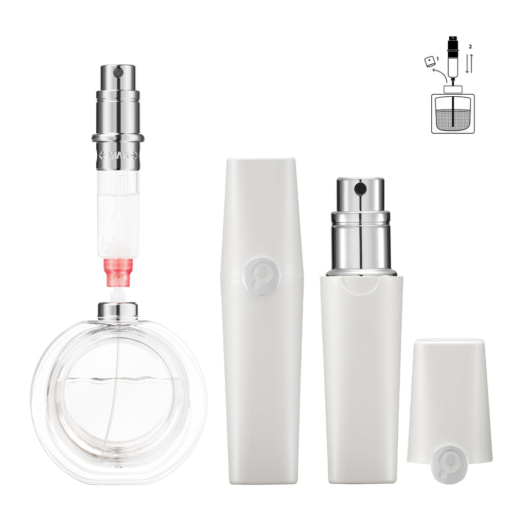 Perfume Pod ATOM01 Refillable Perfume Atomizer – White | TSA-Approved Travel Dispenser