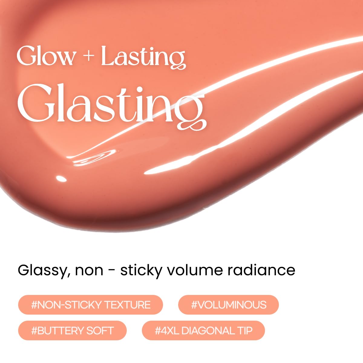 Peripera Ink Glasting Lip Gloss – Glass Shine, Non-Sticky, 4XL Wand | Korean Lip Gloss for Fuller-Looking Lips