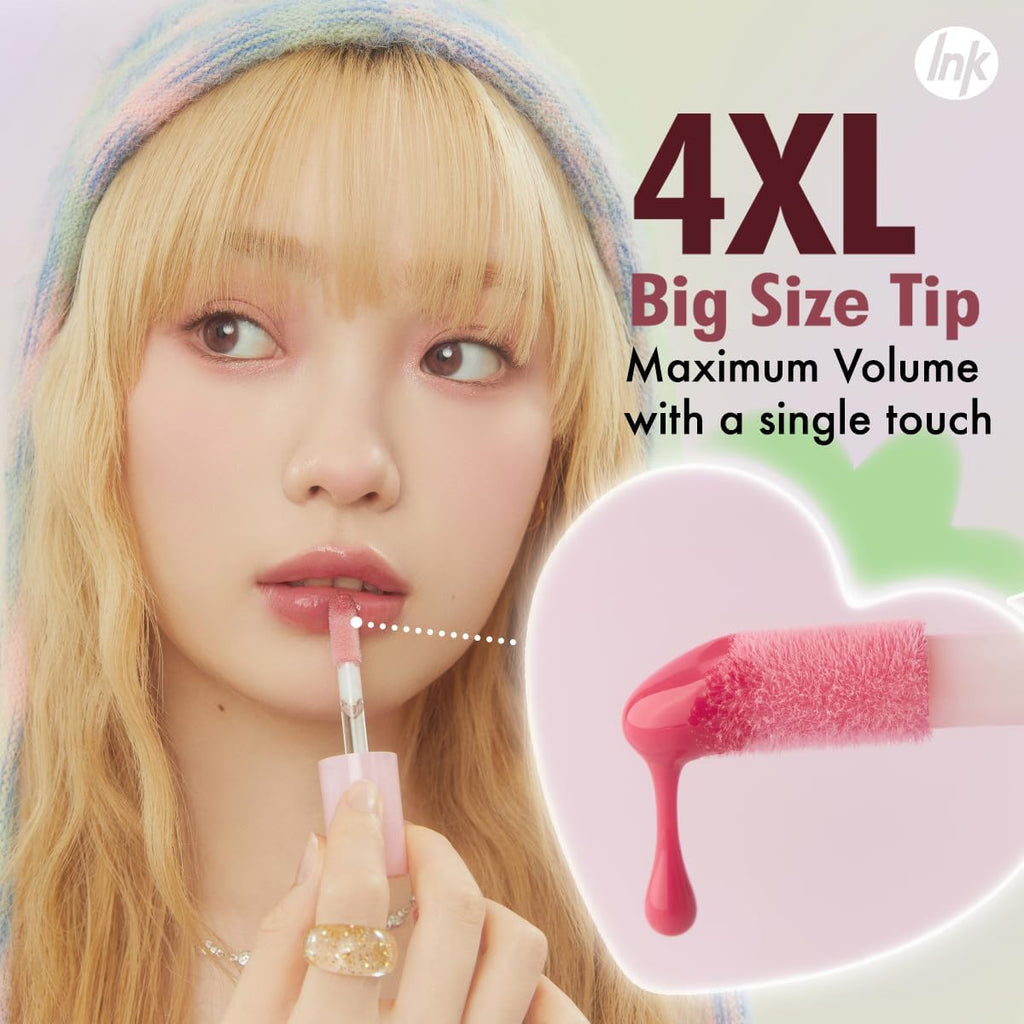 Peripera Ink Glasting Lip Gloss – 4XL Wand, Non-Sticky Glass Shine, Shade 016 All That Berry