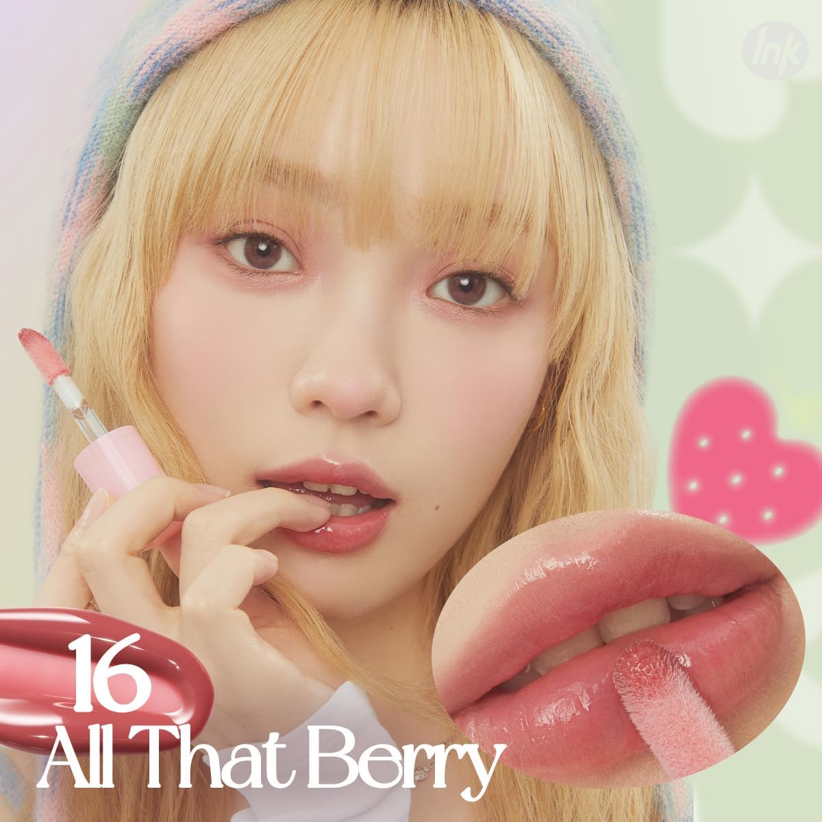 Peripera Ink Glasting Lip Gloss – 4XL Wand, Non-Sticky Glass Shine, Shade 016 All That Berry