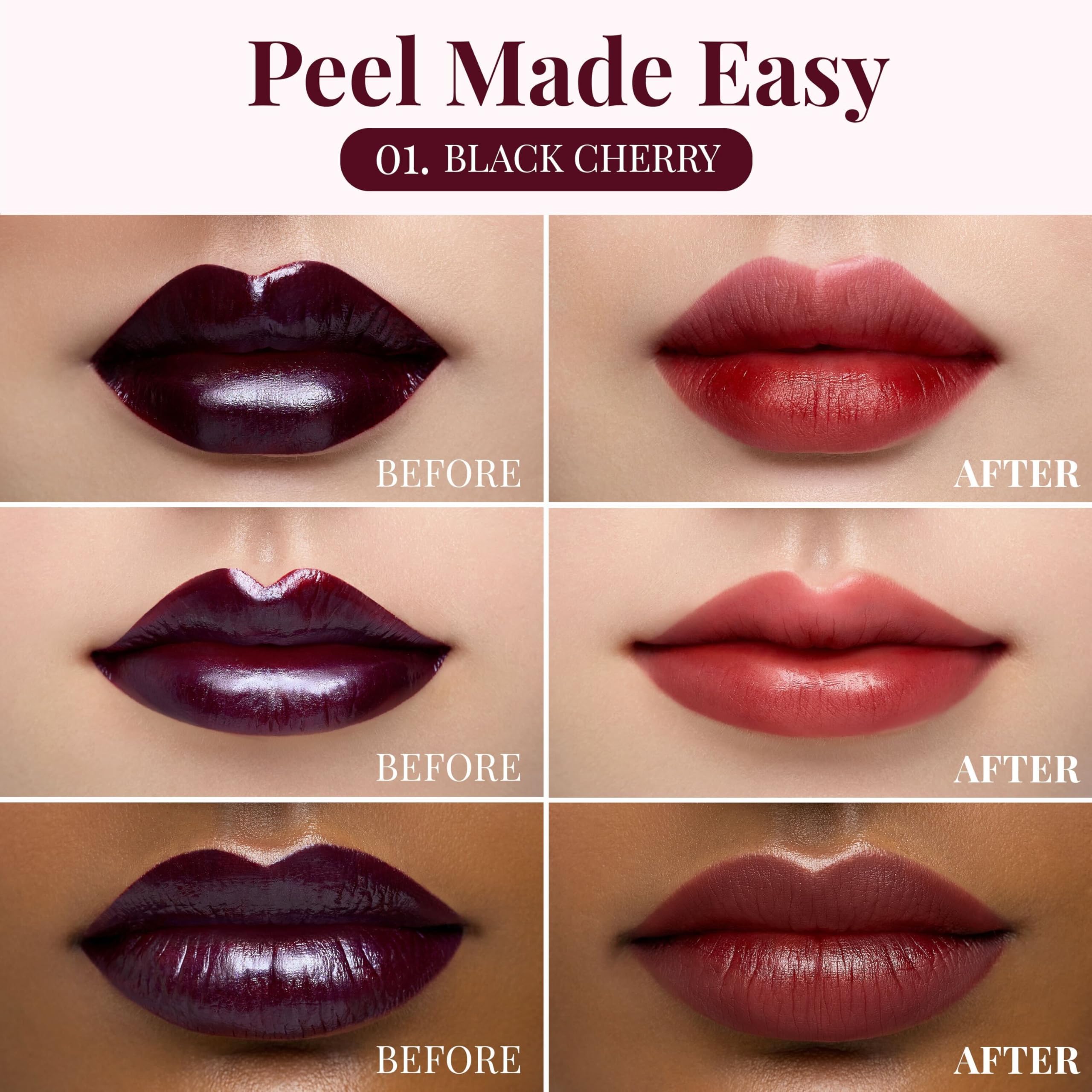 Peripera Ink Peel Off Lip Stain - Long-Lasting, Transfer-Proof Lip Tint (01 Black Cherry)