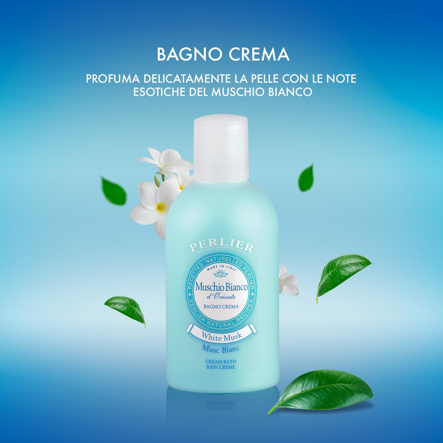 Perlier White Musk Bath Cream - Calming Aromatherapy Bubble Bath for All Skin Types | 16.9 fl oz