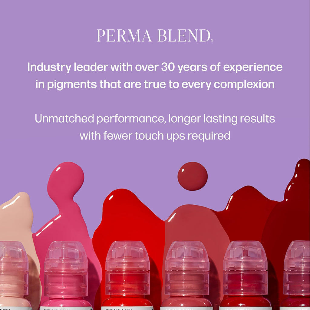 Perma Blend Sweet Lip Set 6 Pink & Red Pigments + Shading Solution for PMU Lip Blush & Microblading