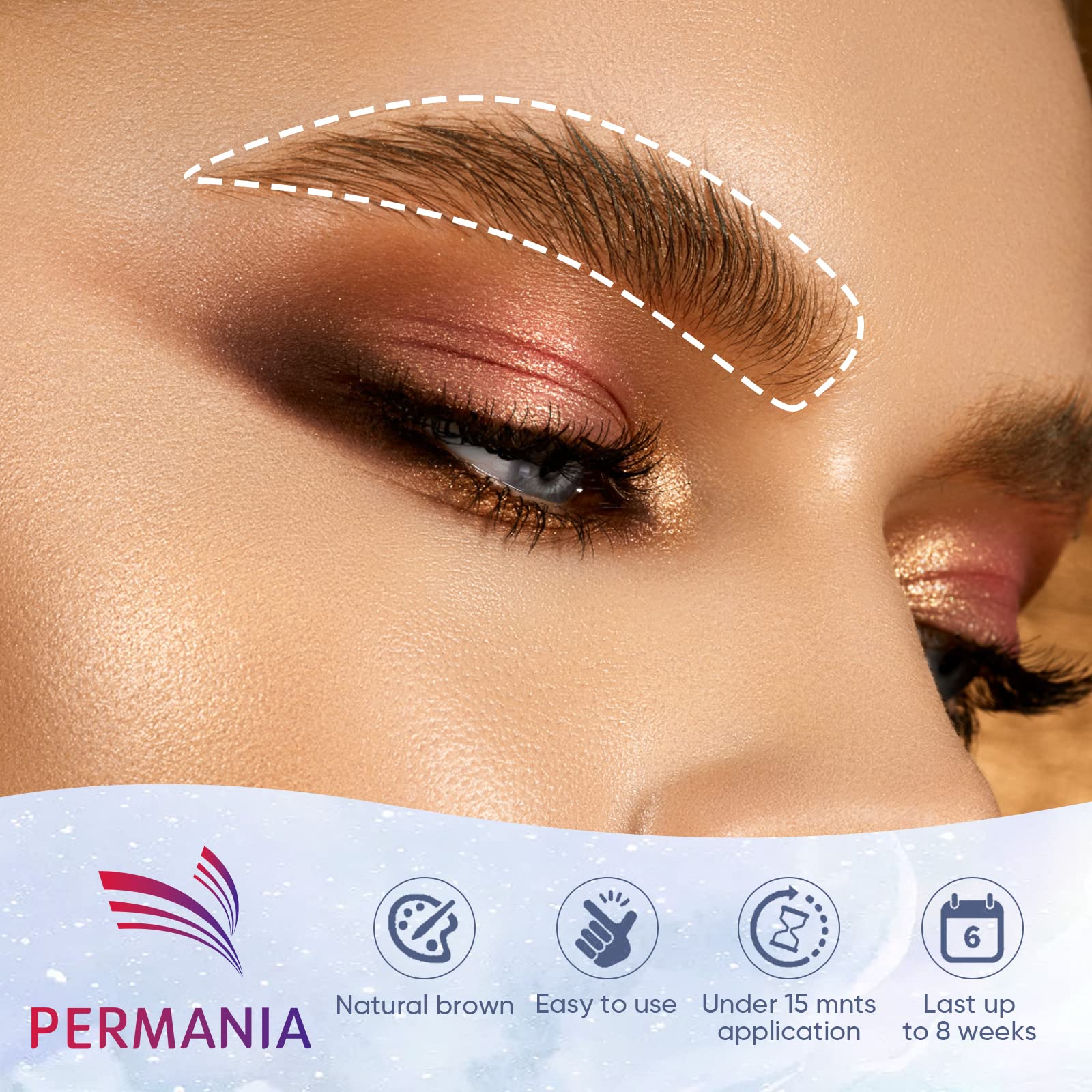 PERMANIA Brow Lamination Kit – Lash Lift & Brow Color, Salon & Home Use, Up to 6 Weeks