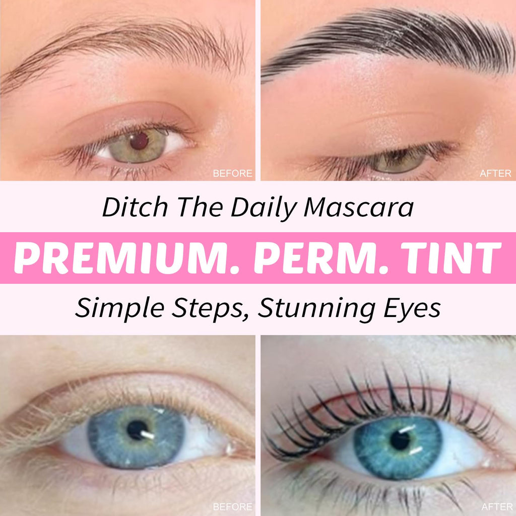 PERMANIA Lash Lift & Black Color Kit – Salon-Quality Eyelash Perm & Brow Lamination