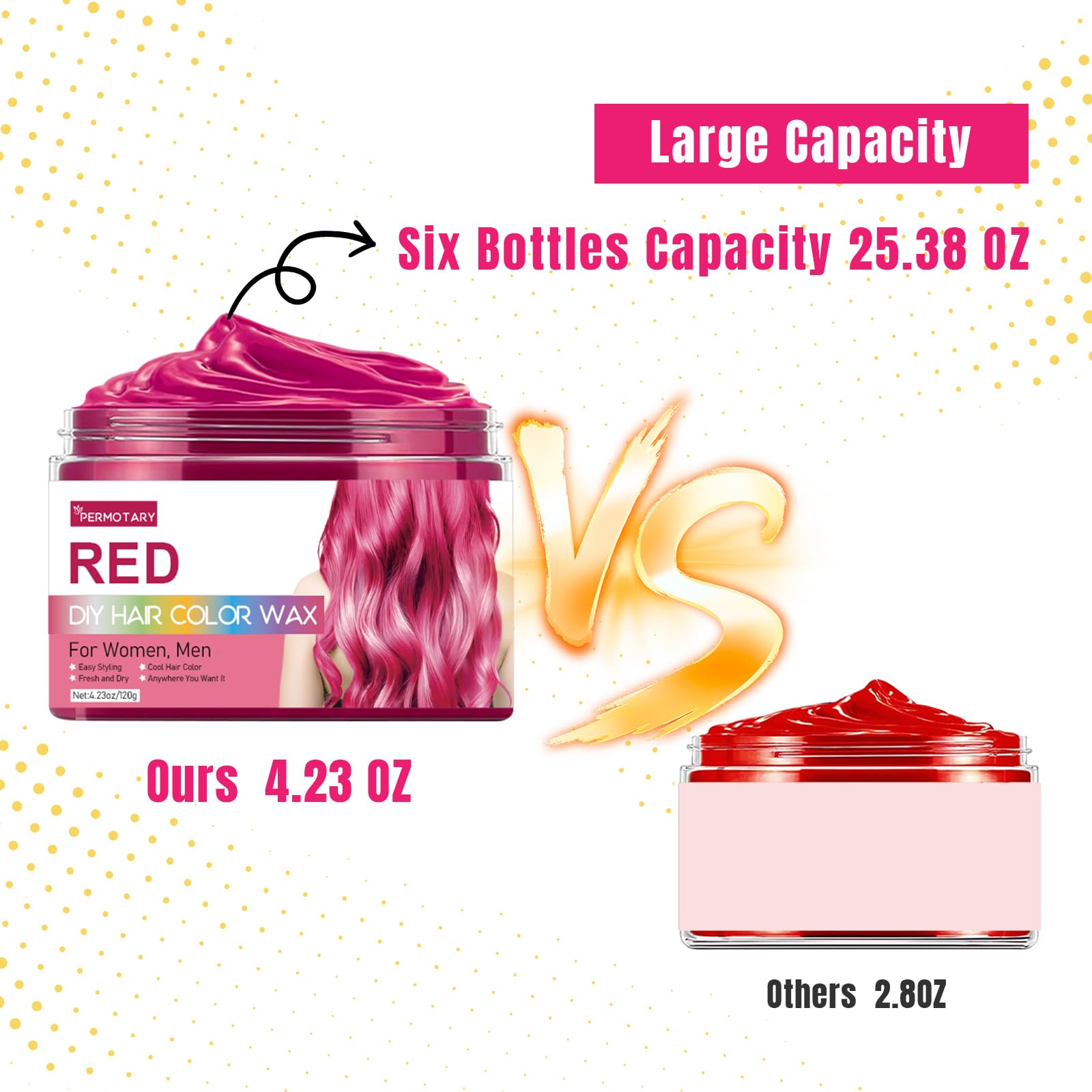 Permotary 6 Colors Temporary Hair Color Wax – Party, Cosplay & Halloween Dye Wax (25.38 oz)