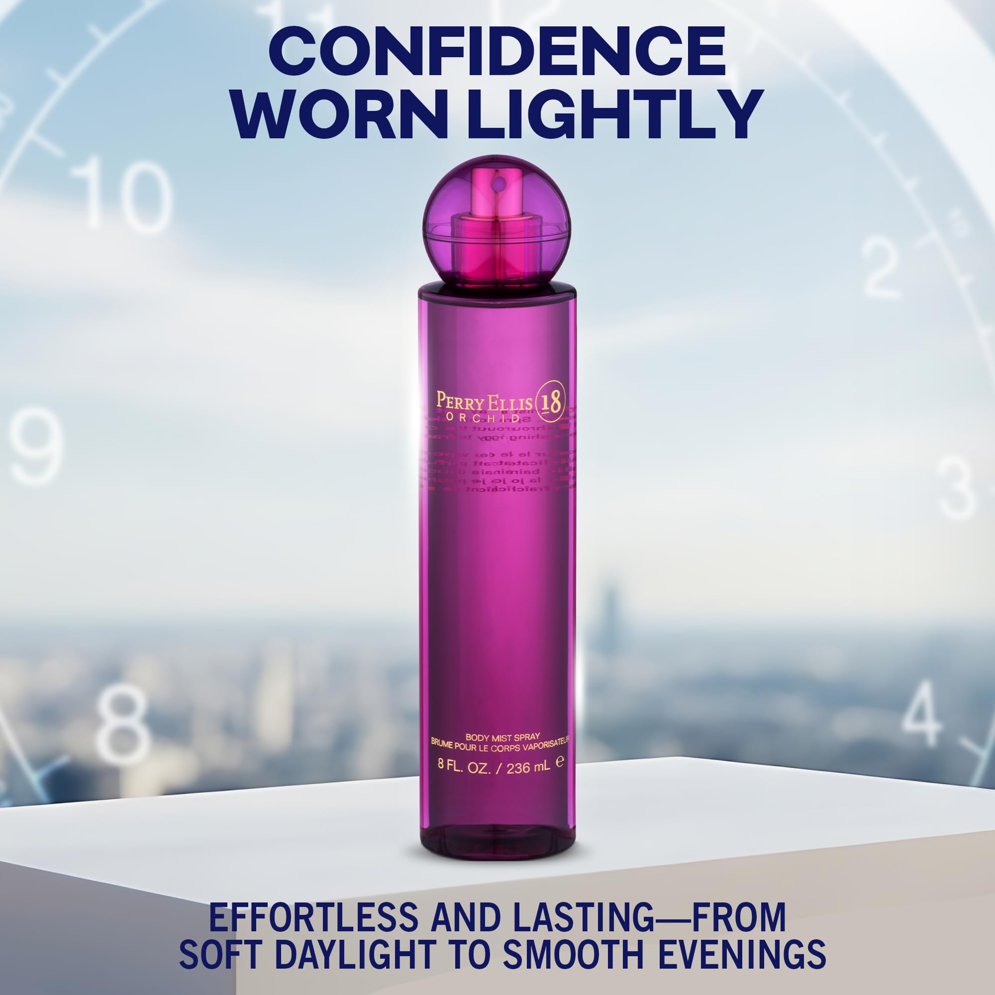 Perry Ellis 18 Orchid Body Spray for Women – Floral Vanilla Mist, Long-Lasting Scent, 8 oz