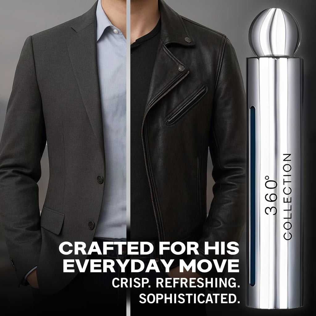 Perry Ellis 360° Collection for Men Gift Set – EDT 3.4 oz + Shower Gel 3 oz + Travel Spray