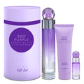 Perry Ellis 360 Purple Gift Set – EDP 3.4 oz, Shower Gel 3 oz, Travel Spray 0.25 oz
