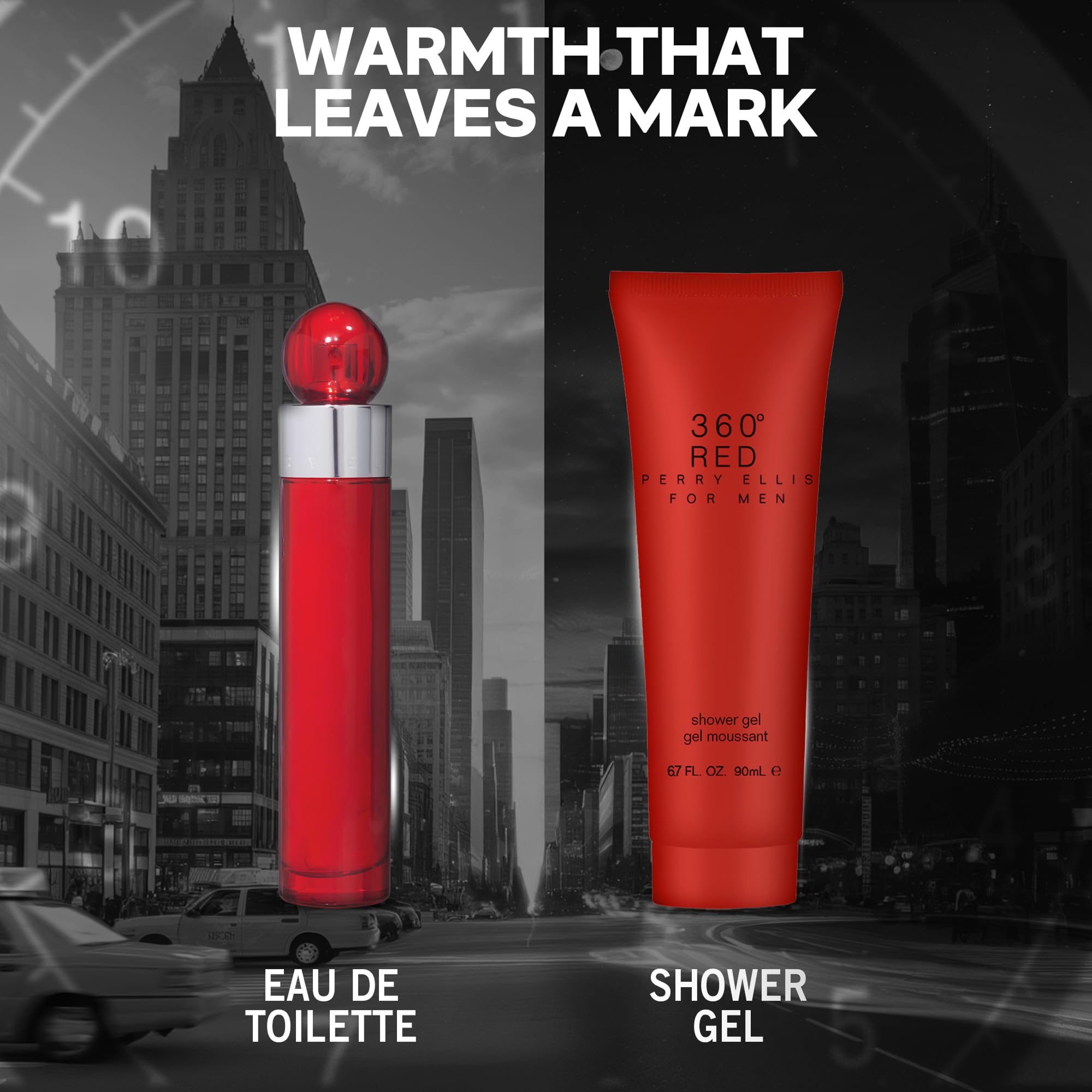 Perry Ellis 360° Red for Men – 2-Piece Gift Set (EDT 1.7 oz + Shower Gel 6.7 oz)