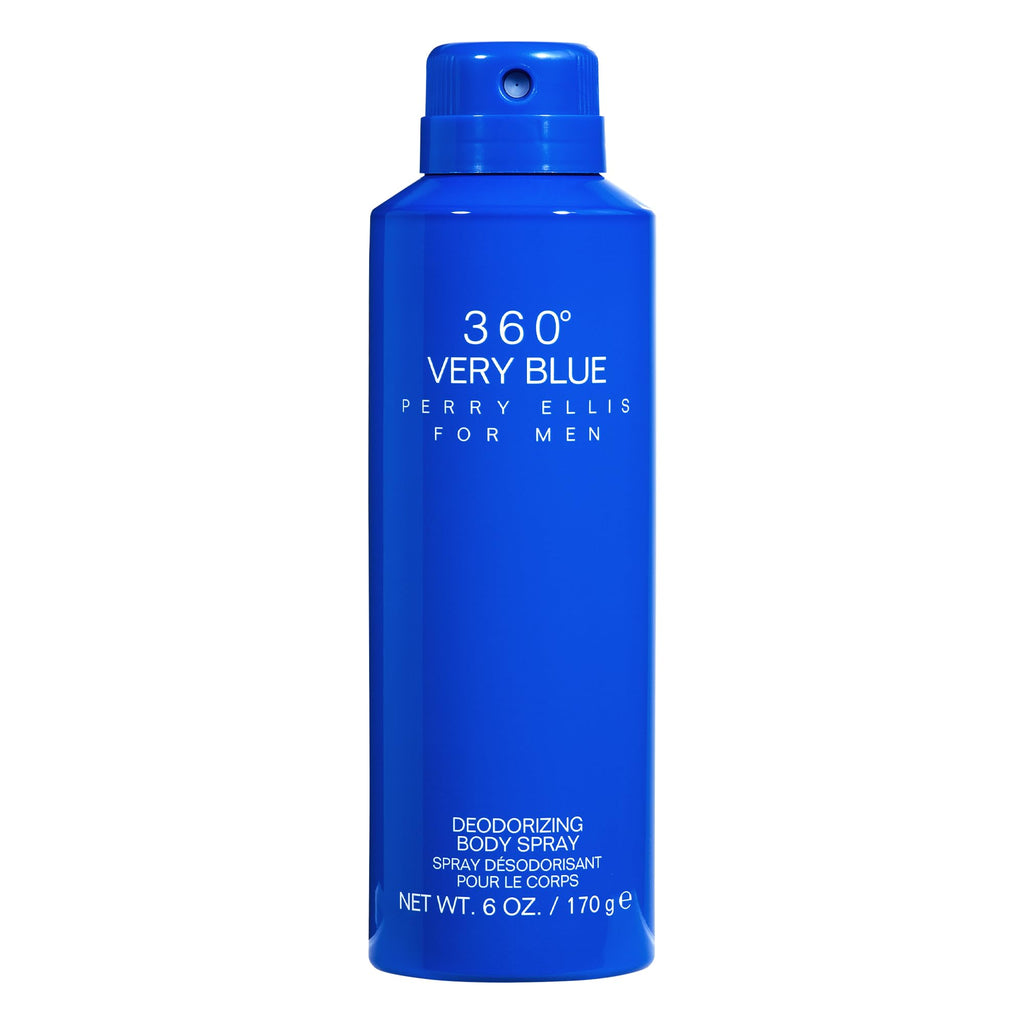 Perry Ellis 360° Very Blue Body Spray for Men - 6 oz | Citrus, Bergamot & Amber Notes