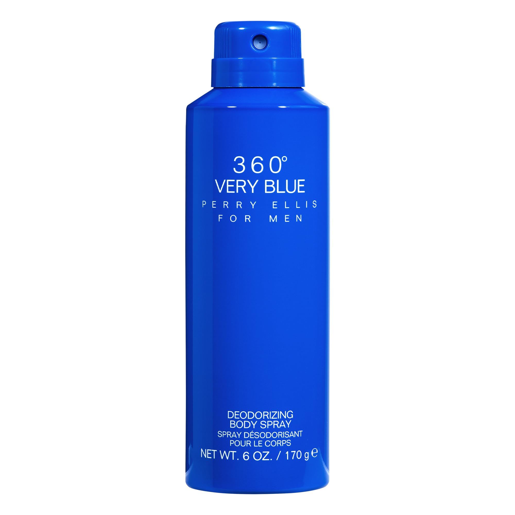 Perry Ellis 360° Very Blue Body Spray for Men - 6 oz | Citrus, Bergamot & Amber Notes