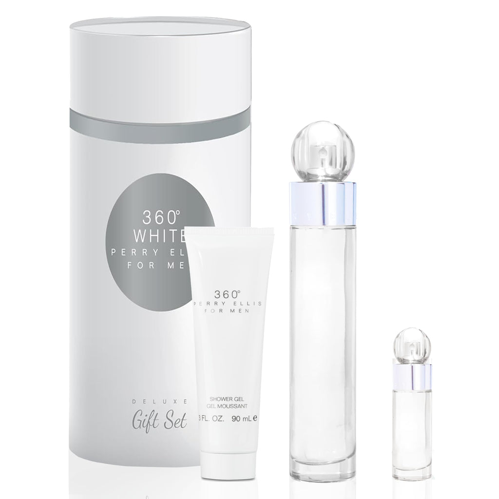 Perry Ellis 360° White for Men – 3-Piece Gift Set | Fresh, Modern Fragrance