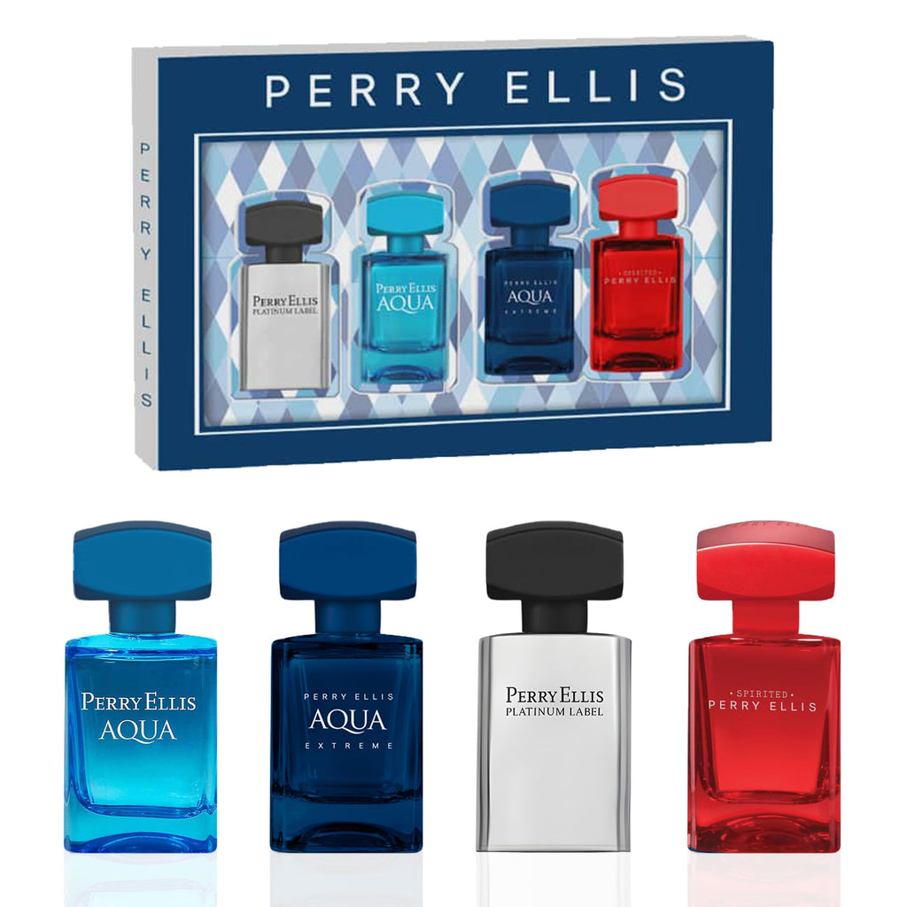 Perry Ellis 4-Piece Mini Cologne Set — Travel-Size EDT Sampler for Men