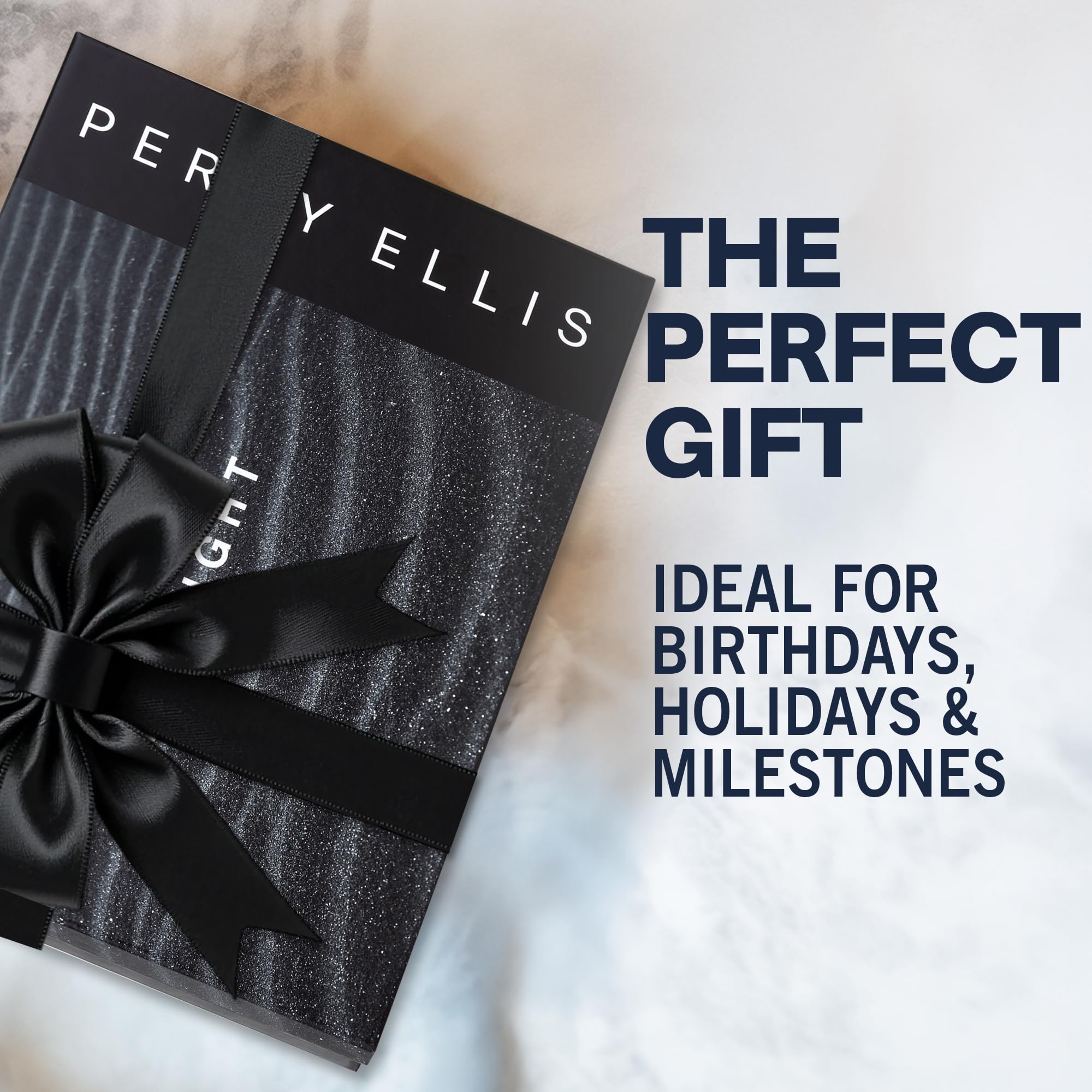 Perry Ellis Midnight 4-Piece Gift Set for Men | Eau de Toilette 3.4 oz + Travel Spray, Body Spray, Shower Gel