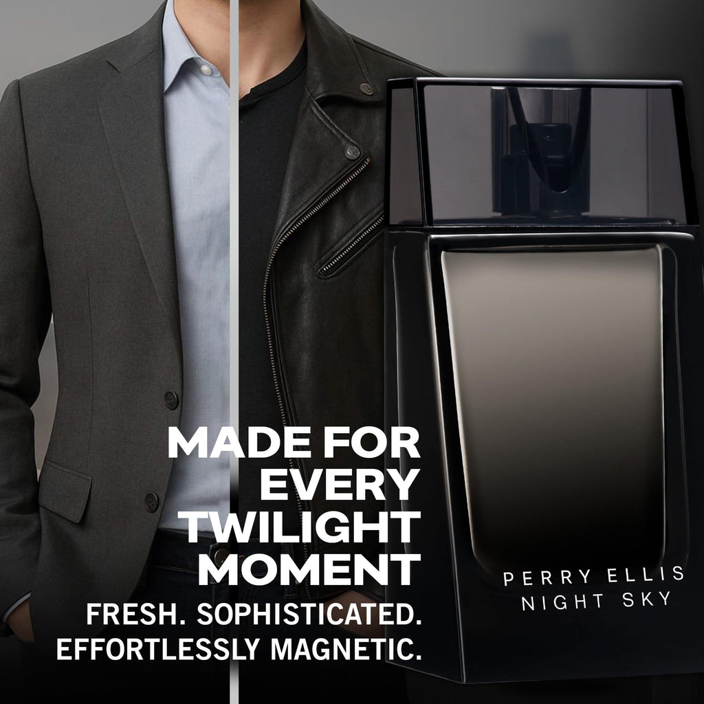 Perry Ellis Night Sky 4-Piece Gift Set – EDT, Balm, Shower Gel for Men