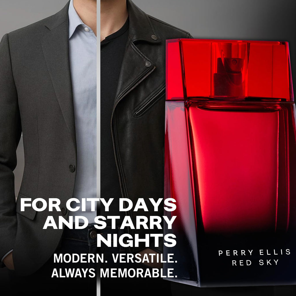 Perry Ellis Red Sky 4-Piece Gift Set – EDT, Aftershave Balm, Shower Gel & Travel Spray