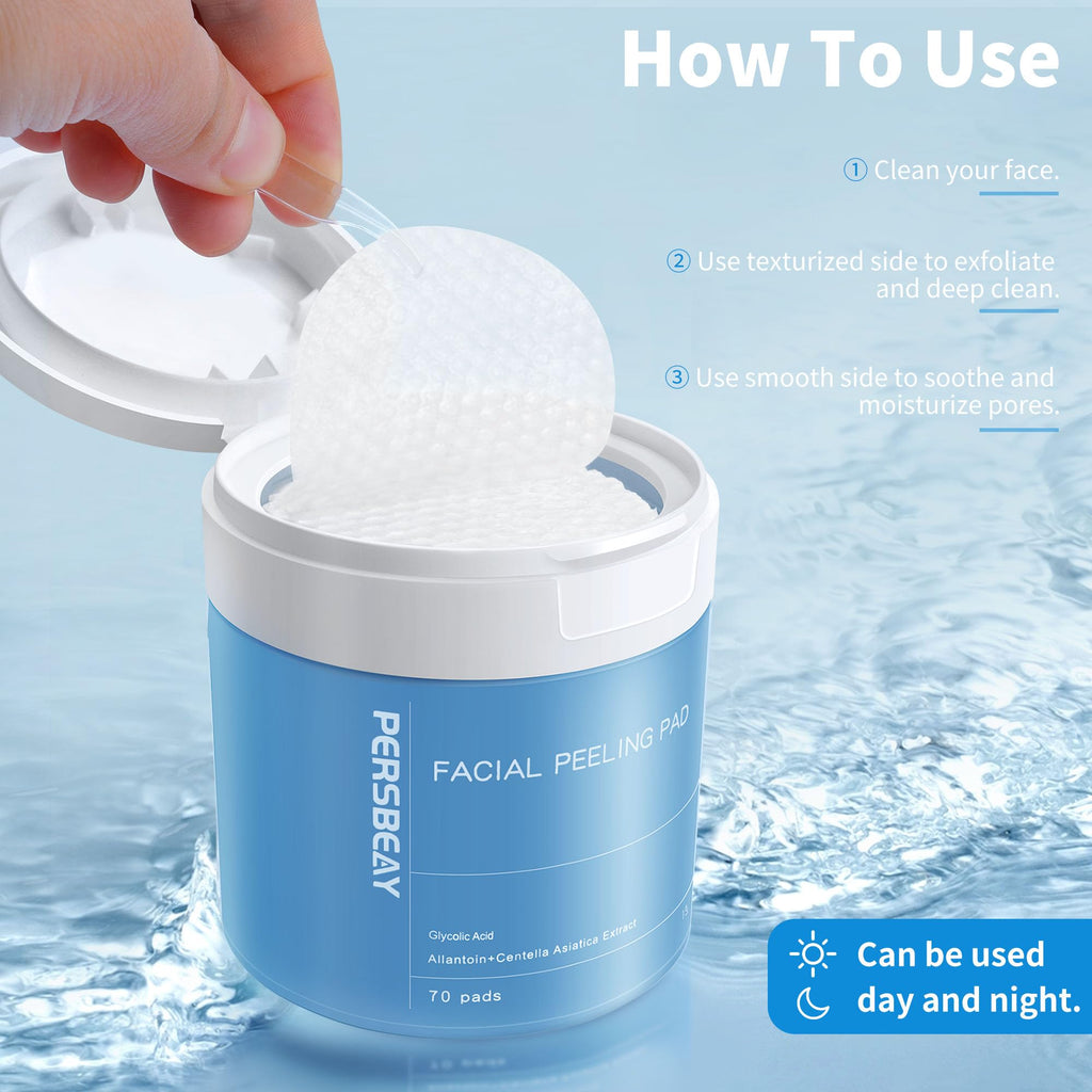 Persbeay Glycolic Acid Pads – Exfoliating Toner for Radiant Skin | 70 Count