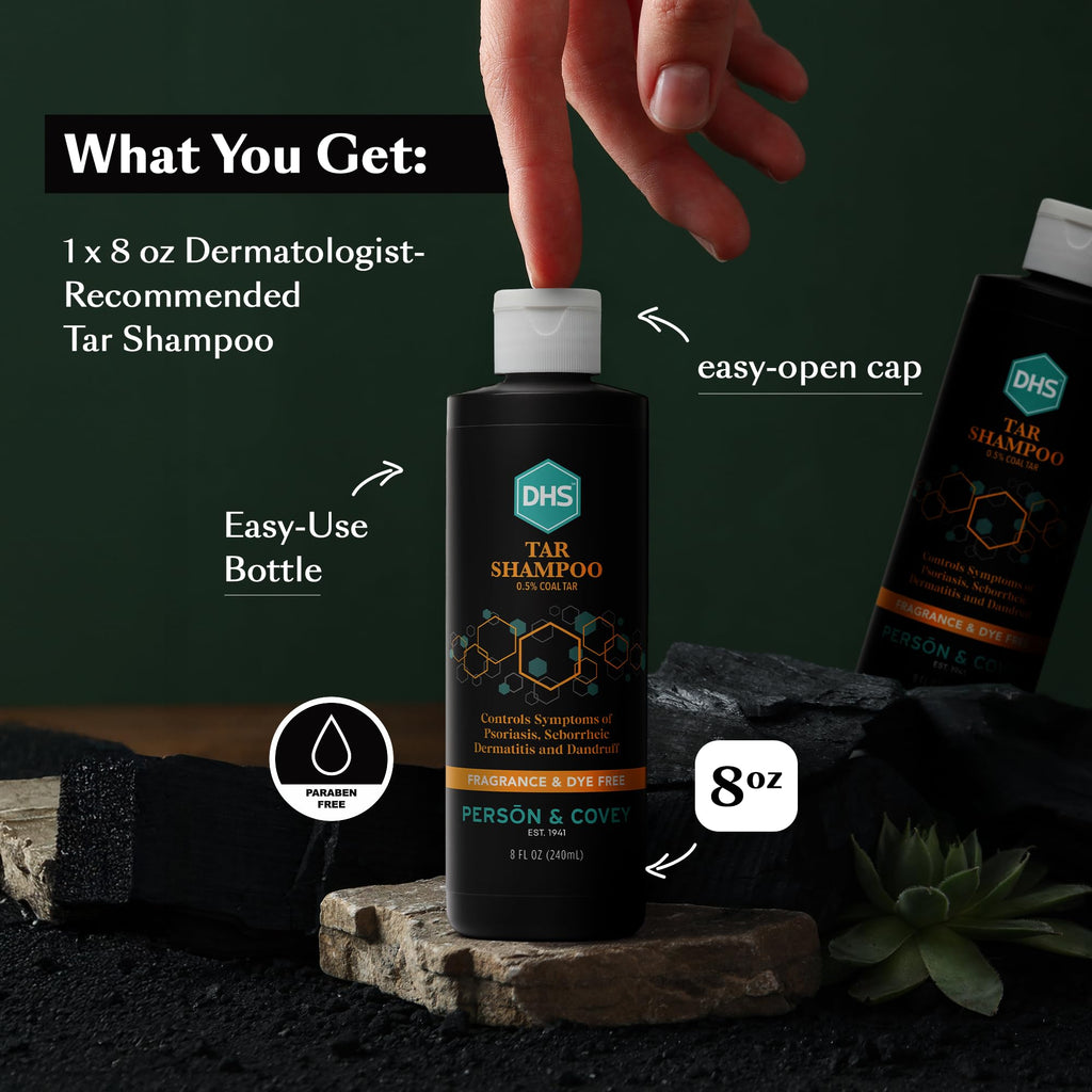 Person & Covey DHS Tar Shampoo 8 oz – Fragrance-Free Scalp Care