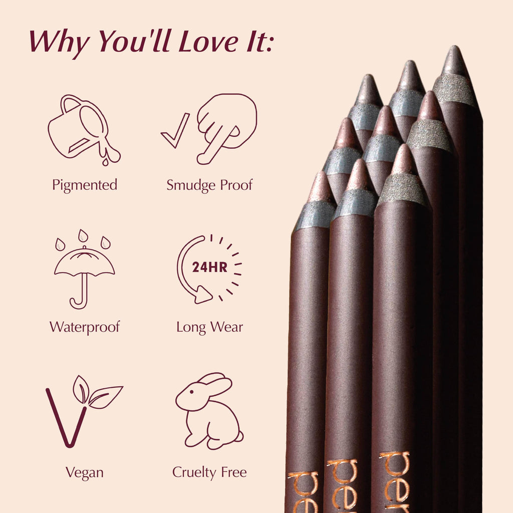 Persona 24HR Waterproof Eyeliner Pencil – Creamy, Long-Wear Chocolate