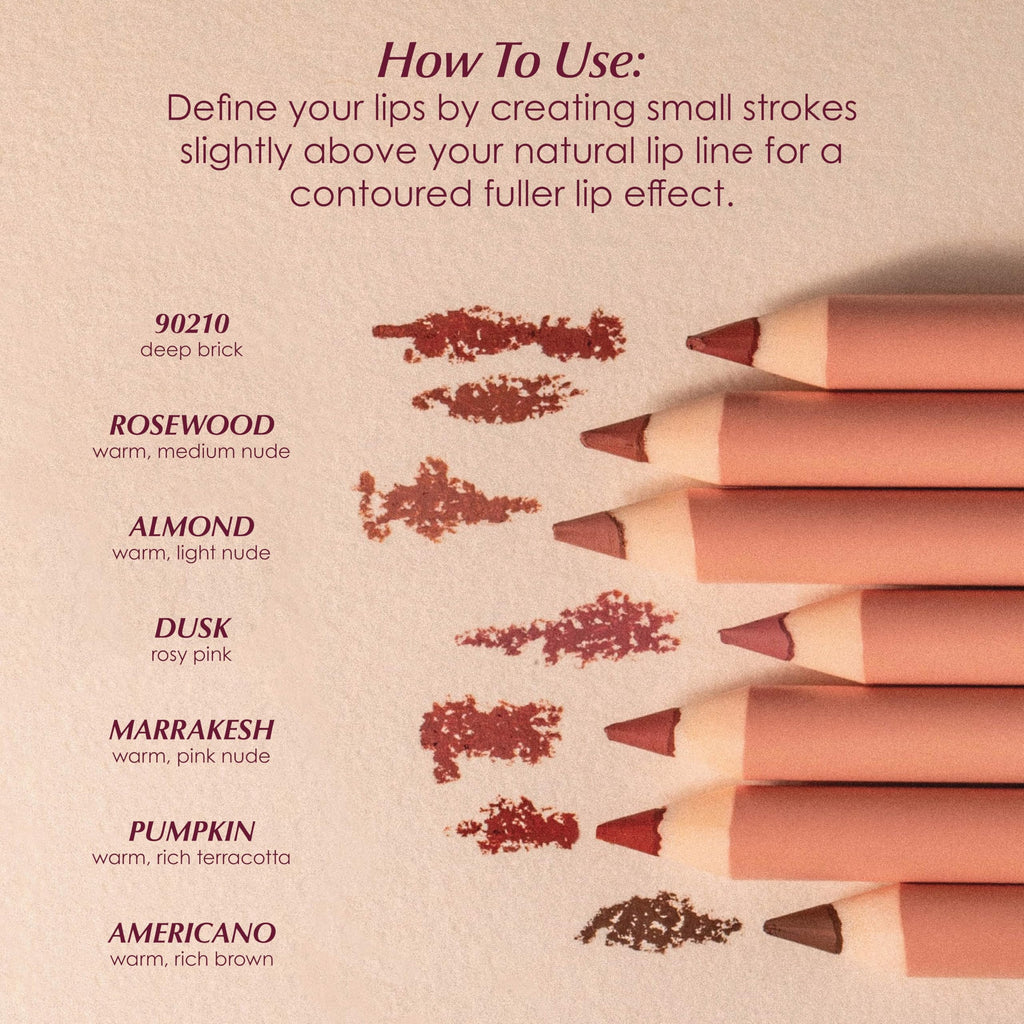 PERSONA Lip Liner Pencil – Creamy Matte, Jojoba Oil, Long-Wear Definition | Vegan, Cruelty-Free, Paraben-Free | Made in USA | Mauve