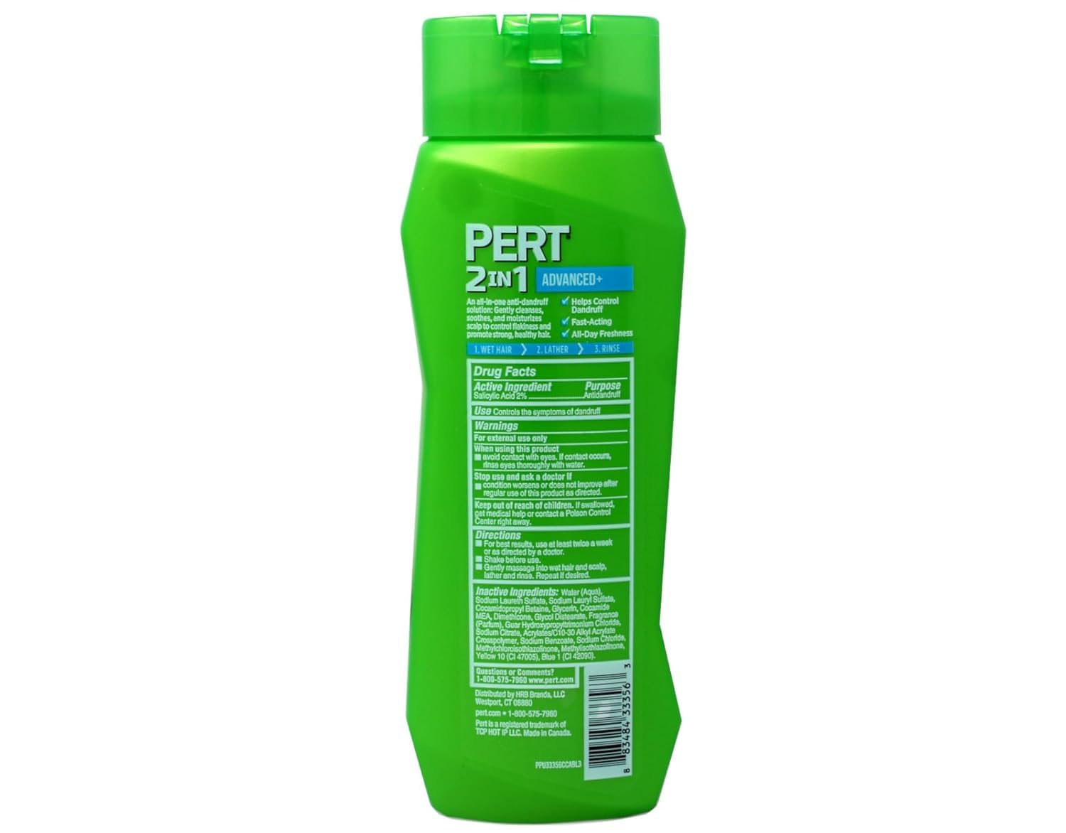 Pert 2-in-1 Shampoo & Conditioner – Anti-Dandruff, 13.5 fl oz (Pack of 6) | Classic Clean Scent