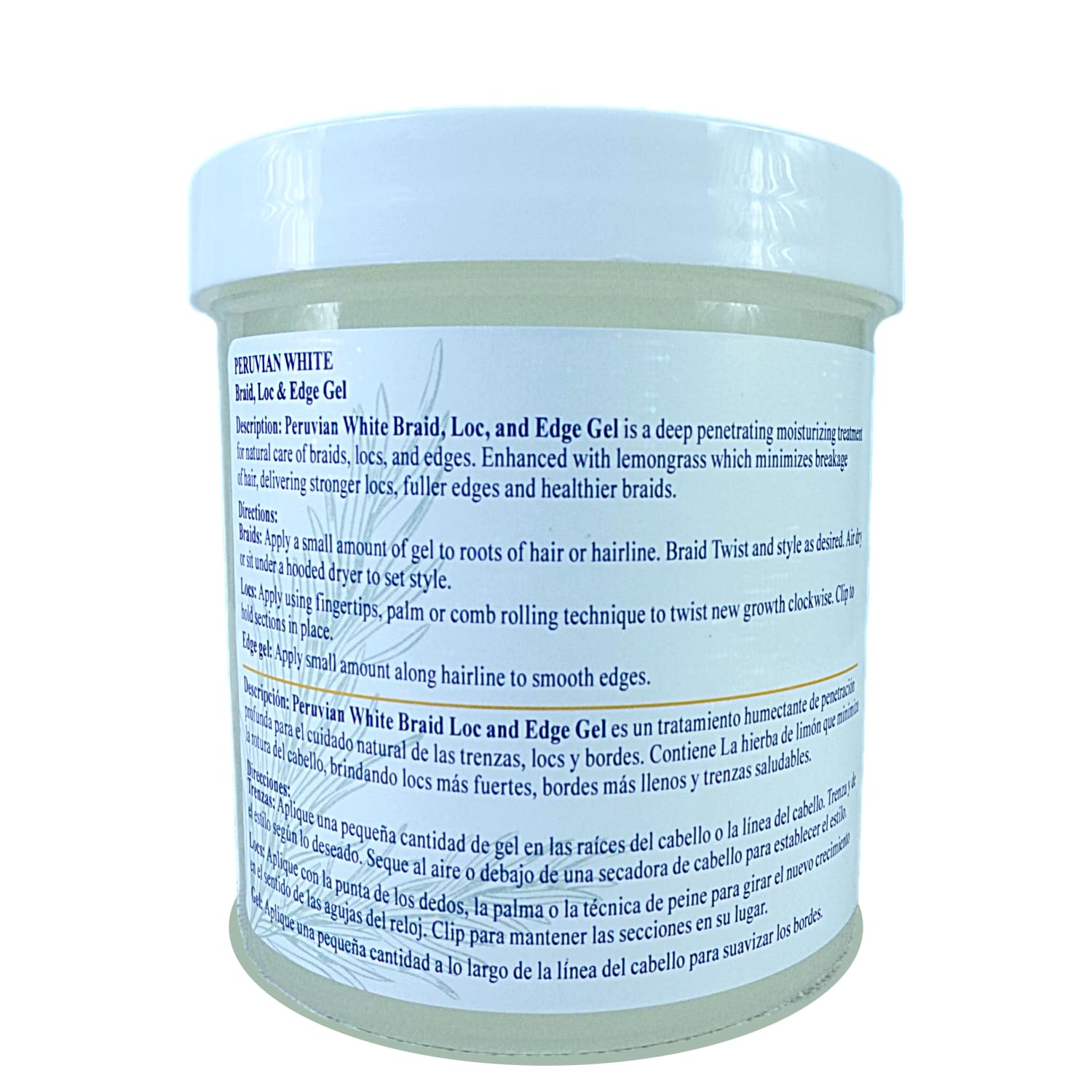 Peruvian White Braid, Loc & Edge Gel EXTRA HOLD – Rosemary, 16 oz