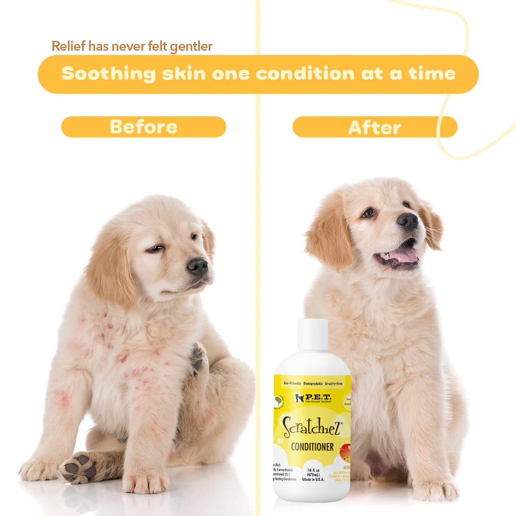 P.E.T. Scratchiez Soothing Oatmeal & Aloe Conditioner for Dogs & Cats — Mango Coconut, 16 oz