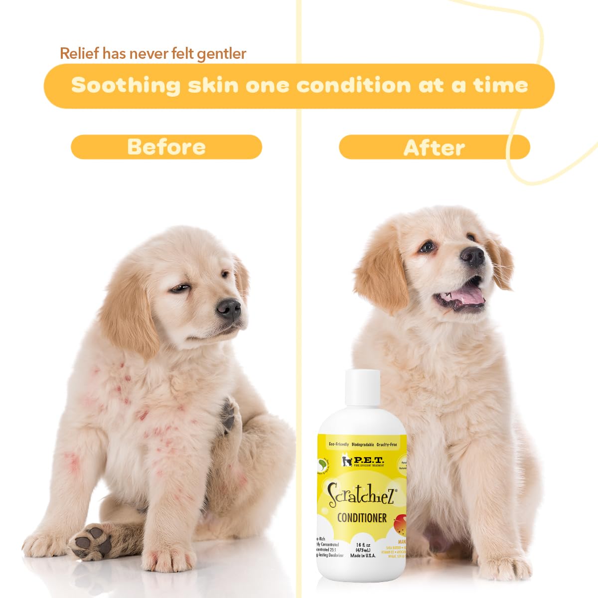 P.E.T. Scratchiez Soothing Oatmeal & Aloe Conditioner for Dogs & Cats — Mango Coconut, 16 oz