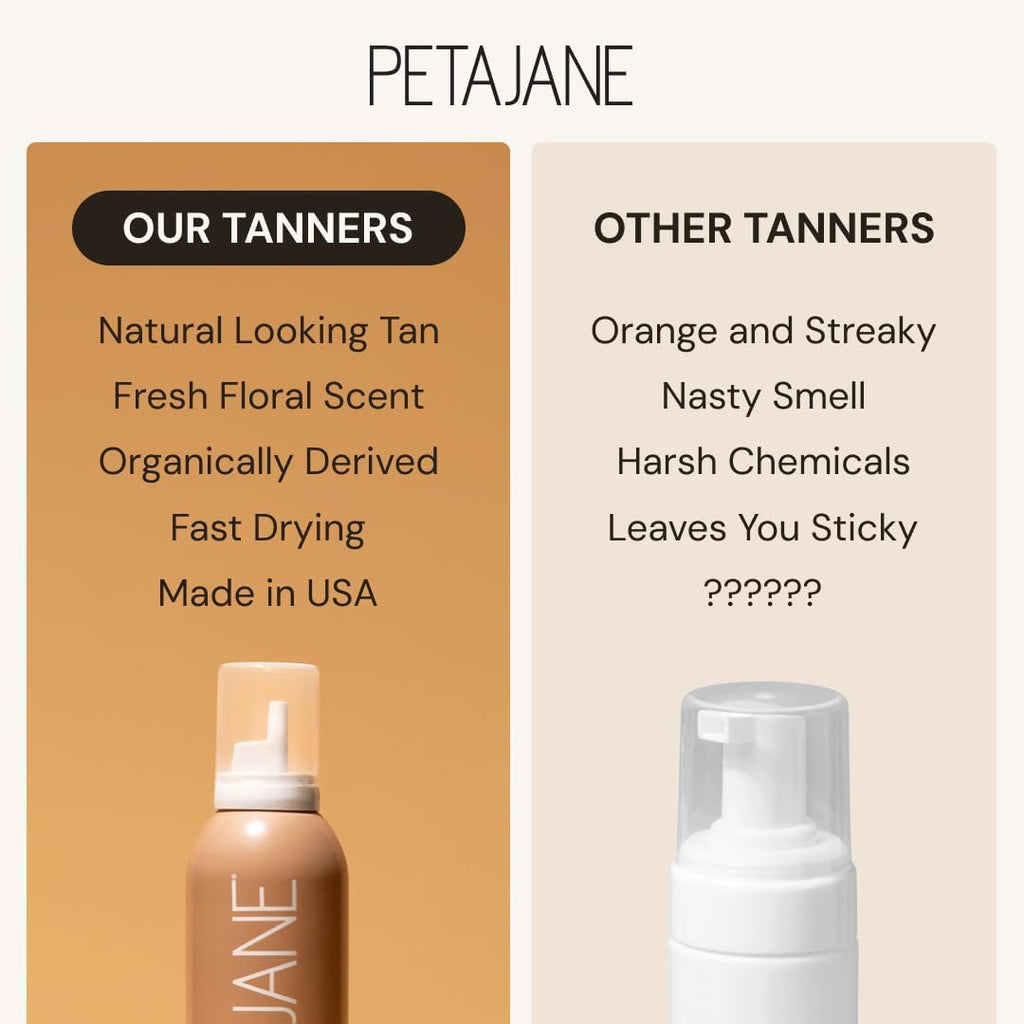 Peta Jane PETAJANE Dark Tanning Mousse – 14 oz Duo Pack, Fast & Even Self-Tan